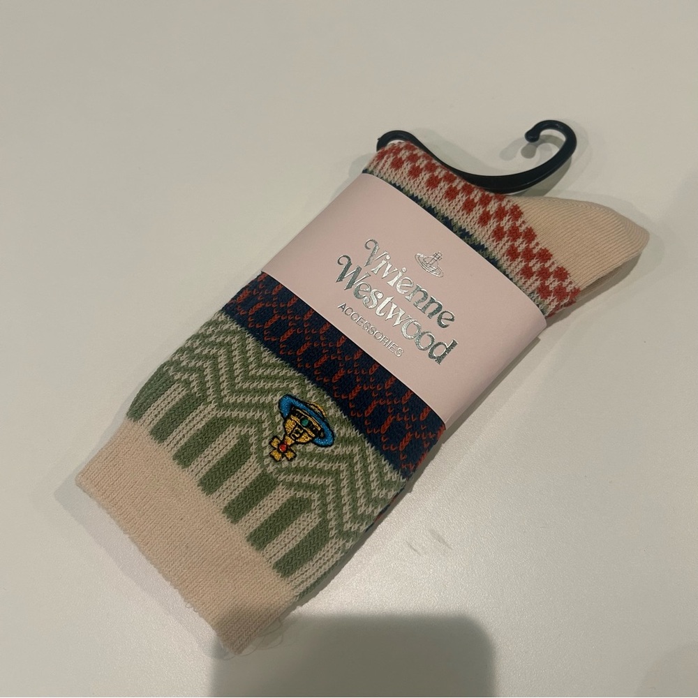 Vivienne Westwood Women's Patterned Socks - Beige, Green, Red